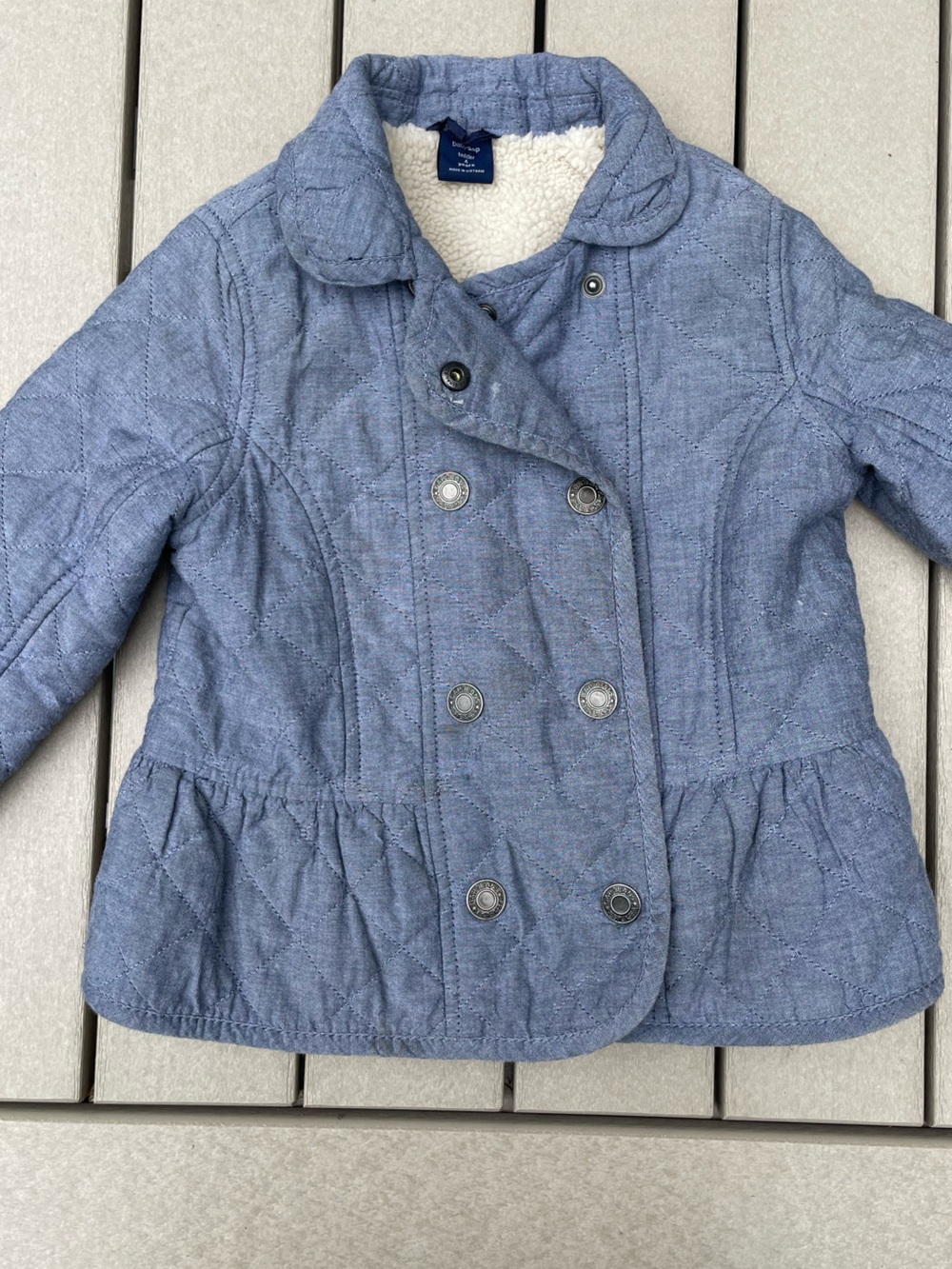 GAP Quilted Light Blue Pea Coat for Kids
